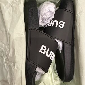 Burberry Black Slide Sandals